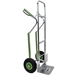 TRUTZHOLM Aluminium Sackkarre mit Treppenrutsche 200 kg Stapelkarre Transportkarre Treppensteiger Alu Klappbare Ladefläche Sicherheitsgriffe (200kg | Lufträder)