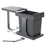 Hailo Abfallsammler 3636001 | Modell Solo mit Ausfahrautomatik | 20 Liter Inneneimer | für Schränke ab 400 mm Breite mit Drehtür | Anthrazit