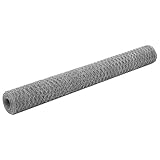 Keyroto Gartenzaun Drahtzaun Maschendraht Zaun Garten Gartenzaun Metall mit PVC-Beschichtung Stahl 25x1,2 m Silbern