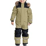 Schneeanzug Kinder Unisex Skianzug Verdickt Warm Skioverall Winter Warme Skianzüge mit Kapuze Schneeoverall Wasserdicht Winddicht Winteranzug Outdoor Thermo Schneeanzüge Einteiliges 1-15Jahre