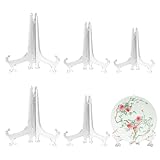 ZXNJA 6 Stück Kartenständer, Tellerständer, Tellerhalter, Acryl Ständer, Zusammenklappbarer Tellerhalter Dekorativer Tellerständer Halter Dekoteller Telleraufsteller Fotorahmenhalter