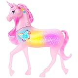 Barbie funkelnd leuchtendes Einhorn mit 20 interaktiven Kombinationen aus Lichteffekten, Geräuschen und Musik, zum Spielen Knöpfe drücken und Kopf streicheln,JCP78