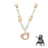 BFUZXY Kinderwagenkette Holz Baby,Kinderwagenkette Mädchen Junge,Kinderwagenspielzeug,Babyschale Spielzeug für Babygeschenke Zur Geburt (Der kleine Vogel)