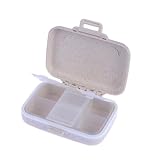 HAWILLOSCH Pillen Organizer Mit Fächern Tragbarer Behälter Für Medikamentenaufbewahrung Und Robust Für Reisen Und Alltag Beige