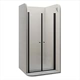 i-flair Duschtür Lima in Schwarz 88x180 cm Verstellbereich von 88-92 cm, Höhe:180 cm, Duschabtrennung aus 6 mm durchsichtigem Nano-ESG Sicherheitsglas und Hebe-Senkmechanismus - DTC Black