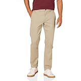 Amazon Essentials Herren Legere Stretch-Chinohose mit schmaler Passform, Khakibraun, 32W / 32L