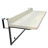 Höhenverstellbarer klappbarer Balkontisch 80 cm Aluminium Deck Geländer Tisch für Terrassen und Gärten Platzsparend Outdoor Fell Perfekt für kleine
