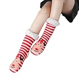 Stoppersocken Damen Thermosocken Bequeme Warme Fleece Wintersocken Elegante Atmungsaktiv Weiche Freizeitsocken Lässige Niedliche Haussocken Für Weihnachtsfeie Geschenk