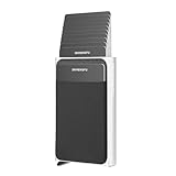 HSAJS Kreditkartenetui Geldbörse RFID Slim Wallet mit 1 Münzfach Minimalist Lockcard Pop up Cardholder Wallet for Women Herren Kartenetui 1-12 Karten Aluminium Portemonnaie