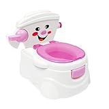Baby Töpfchen, Kindertoilette, Baby Toilette, Kindertopf, Tragbare Baby Topf mit Lächelndes Gesicht Muster, Kindertöpfchen für 6 Monate bis 5 Jahre, 23×15×8,5cm