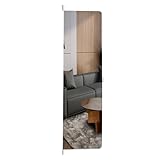 JTPMYFT Klappbarer Kleiderschrankspiegel, versteckter hochauflösender Ganzkörperspiegel, hochklappbarer Ganzkörperspiegel for den Haushalt, Ganzkörperspiegel(White,130 * 40cm)