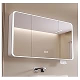 LED-Badezimmer-Spiegelschrank mit Touch-Schalter, Aufbewahrung und integrierter Beleuchtung für Schminktisch, modernes Design und funktionale Organisation