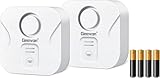 Geevon Wassermelder, 100dB Wasserwarner Wassersensor Alarm Wassermelder Wasseralarm Melder Batteriebetrieben für Keller Badezimmer, Waschküche (Lieferung mit Batterie) (2 Stück ohne Schraubendreher)