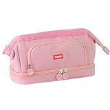 Aublinto Federmäppchen Federtaschen Mäppchen Etui Pencil Case Federmäppchen schreibwarentasche federmäppchen schreibwaren Tasche zweilagiges Federmäppchen für das College die Schule das Büro