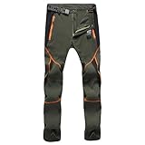 Schneehose Herren, Snowboardhose Lang Winter Zip Off Regenhose Skihose Wasserdicht Gefüttert Warm Thermohose Arbeitshosen Wanderhose Übergröße Baggy Schneehose Softshellhose