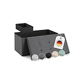 Blumtal Sitzbank mit Stauraum + extra Box - Truhenbank 76x38x38 cm - Bequemer Polsterhocker in Anthrazit