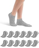 Libella 12Paar Damensocken Socken Damen 39-42 Baumwolle Kurze Socken Unisex Söckchen Sportsocken Sneakersocken Damen-socken Halbsocken Hellgrau 39-42
