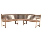 Teenpull Garten-Eckbank 185x185x90 cm, Massivholz Teak, wetterfest, für Terrasse & Balkon, langlebiges Hartholz, ideal für Außenbereiche, natürliche Optik, robust & pflegeleicht