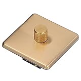 ERYUE Edelstahl-Dimmer, Kratzfester Schalter, Knopftyp, für den Heimgebrauch, AC220V (monotones Licht)