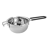 Schokoladenkesseltopf – Edelstahl-Schmelzschale mit hitzebeständigem Silikongriff für Butter, Süßigkeiten, Käse und Kerzen, 400 ml Behälter für Zuhause, Küche und Backen