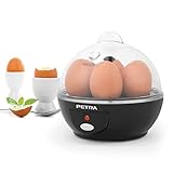 Petra PT2783VDEEU7 Elektrischer Eierkocher - Bereiten Sie Bis Zu 6 Eier Vor, BPA Frei, Kompakter, Drei Siedestufen (weich/mittel/hart), Herausnehmbare Pochierte Eischalen, 430W, Enthält Messbecher