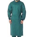 KESYOO Medizinische Kleidung, Isolationskittel für Krankenschwestern, Uniform, Arztbekleidung, Krankenhausanzug, L, dunkelgrün, 1