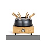 Livoo DOC287 Elektrisches Fondue-Set, Stahl/Bambus