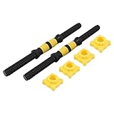 GUIJIALY 1 Paar Kurzhantelstangen mit Gewinde, Hantelgriff-Set, Zuhause, Fitnessstudio, Fitness, Übung, verstellbar, 35 cm, Gelb