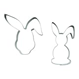 BekkiB 2er-Set Ausstechformen 'Hasen' - Osterhasen-Ausstecher für Tassenkekse - Formen aus Edelstahl sind spülmaschinengeeignet - Plätzchen für den Tassenrand - 21002