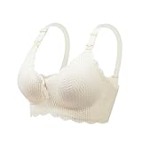2024 BH Frauen Yoga Sport BH Nahtlos Gepolstert Damen Still-BH Ohne Stahldraht Teig Vorne Öffnung Push Ups Pack Sport BHs für Frauen, beige, XL