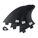 Eisbach Riders Surfboard FCS Thruster Fin Set mit Fin Key (Größe G3 Small) - Finnen Flossen für Surfbrett und SUP (Schwarz)
