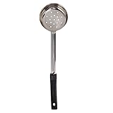 Fyearfly Mehrzweck-Saucenlöffel für Pizza – lebensmittelechter Edelstahl, präzises Messen, rutschfester Griff, 170 ml, schwarze Schaufel, keine Löcher, sicheres Kochwerkzeug