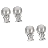 SEWOART 4 Stück Schirmknopf Stehleuchte Schwarz Lampenschirm Mit Endstück Lampenschirm Topper Schwarzer Lichtschirm Helle Obere Schraube Schraubkappen Für Stehleuchten Zinklegierung Silver