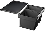 BLANCO FLEXON II 60/2 | Abfall Müllsystem | für 60 cm breite Unterschränke | zum Einbau in Schubladen | 1 x 30 Liter und 1 x 19 Liter Eimer | Minimale Einbauhöhe: 355mm | [56,2x40x37,1 cm]