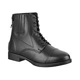 Contrace© Reitstiefeletten »BZ Lace Vegan« - Damen Reitschuhe aus Kunstleder – atmungsaktive Stiefeletten – Reißverschluss, Schnürung, Gummisohle & Mesh-Futter – schwarz – Größe 40