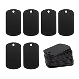 Aluminiumgravur Rohlinge Aluminium Rechteck Blank Tags Stanzen Rohlinge Gravur Rohlinge Hundemarke 25 Pack (Black)