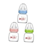 CRILSTYLEO 3St Babyflasche aus Glas Babywasserflaschen Selbstfütterungsflasche Milchflasche kinderflaschen kinder Milchflasche für Kleinkinder neugeborenenflaschen mit Kieselgel