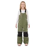 Winterjacke Teenager Mädchen-Latzhose Für Mädchen, Warm Winddicht, Ideal Zum Skifahren, Snowboarden Spielen Im Freien (Green, 3-4 Years)