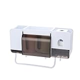 Zahnbürstenhalter Multifunktionales Zahnbürstenregal Waschset Saugwand Zahnbürstenhalter Badezimmer Integrierte Zahnpastapresse Zahnpasta-Halter