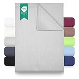 GREEN MARK Textilien Klassische Bettlaken – Flaches Laken aus 100% Baumwolle, ohne Gummi, hautfreundlich, pflegeleicht, bei hohen Temperaturen waschbar - Silber Grau - 150x250 cm