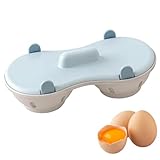 Mxshc Mikrowellen Eierkocher 2-Fach | Pochierbecher Mit Deckel - Hitzebeständiger Dämpfgarer Für Küche Haushalt Restaurant Frühstück Zubereitung