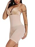 SURE YOU LIKE Damen Figurenformend Miederpants Miederhose Shapewear Bauch-Weg-Effekt Formt Sofort Body Shaper mit Bein Hohe Taille Unterwäsche Atmungsaktive Nahtlose, Beige, M-L