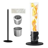 DzpKrka Tischkamin Indoor, 40x19cm Alkohol Kamin, Tornado Tischfeuerschale, Tornado Lampe, Ethanol Tischkamin, Schreibtischlampe, Nachttischlampe, Moderne LED Beleuchtung Für Kamin Balkon