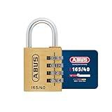 ABUS Zahlenschloss 165/40 - Vorhängeschloss aus Messing - mit individuell einstellbarem Zahlencode - Kofferschloss / Spindschloss - ABUS-Sicherheitslevel 4