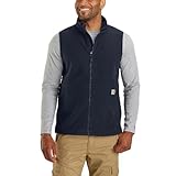 Carhartt Herren 106418 Fleece-Weste mit durchgehendem Reißverschluss, Relaxed Fit, Marineblau, XL