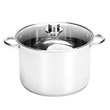 Ribelli Kochtopf Edelstahl - als Gulaschkessel, Suppentopf, Spargeltopf o. Soßentopf Geeignet - Praktischer Küchentopf für viele Herdarten auch Induktion (12 liter Ø 28cm)