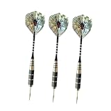 Garneck 3 Stück Darts mit Aluminium-Schaft Nadelspitze Pin-Variante Darts mit Spider-Muster Flights Langlebige Pfeile für Indoor Outdoor-Dartspiele