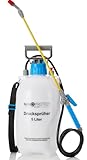 Nanoprotect Drucksprüher 5 L | Universelle Sprühflasche für Essigsäure, Wasser, Dünger und mehr | Mit Schlauch, Tragegurt und Verstellbarer Düse aus Kunststoff | Pumpsprüher