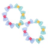 WEKAMOS 20 Stück Teiliges Hundeschleifen mit Sternen Elastische Gummibänder Kleine Hundepflege-Bowknots Modische Haustierhaarschleifen für Welpen und Kleine Hunde Festliche Accessoires für