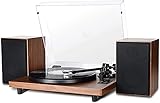 DIGITNOW! DIGITNOW Vinyl Plattenspieler Bluetooth USB, Schallplattenspieler mit Lautsprecher,HiFi dual Kompaktanlage Stereoanlage,einstellbarem Gegengewicht Magnetpatrone,RCA Ausgang, Braun